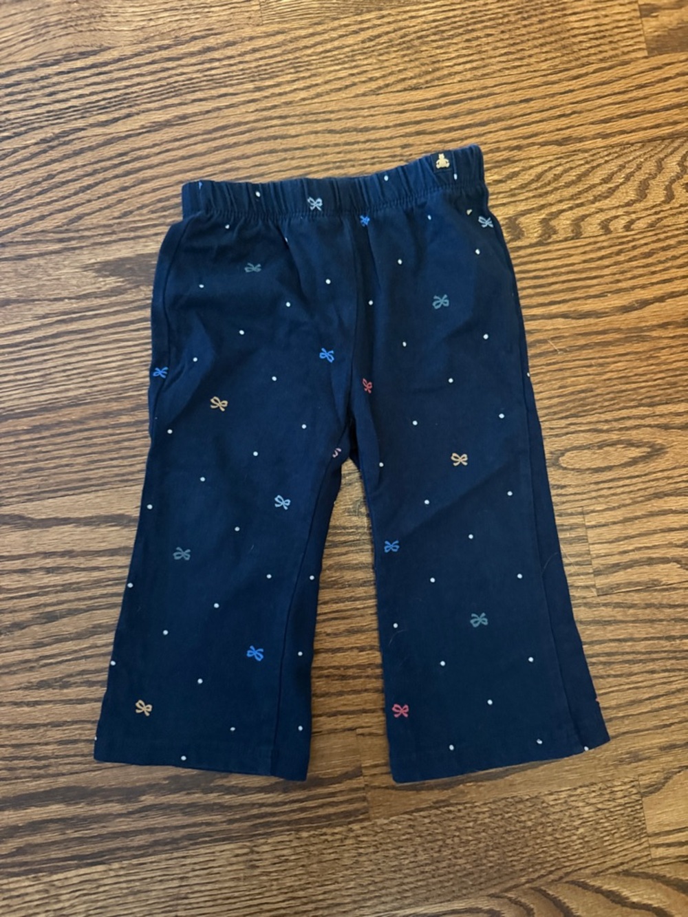 GAP Navy Toddler Pants with Tiny Multicolor Bows